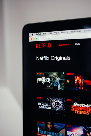 The Netflix original page with a list of shows