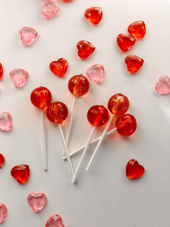 Heart candy and lollipop