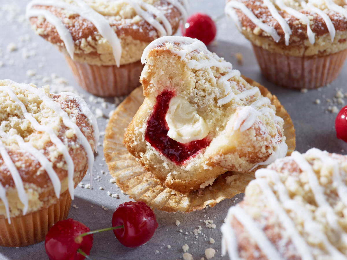 Cherry Cheesecake Coffee Cake Muffins