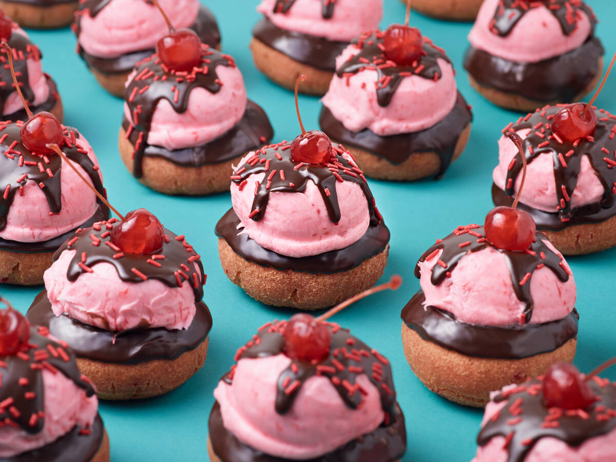 Cherry Bon Bon Cake Donuts