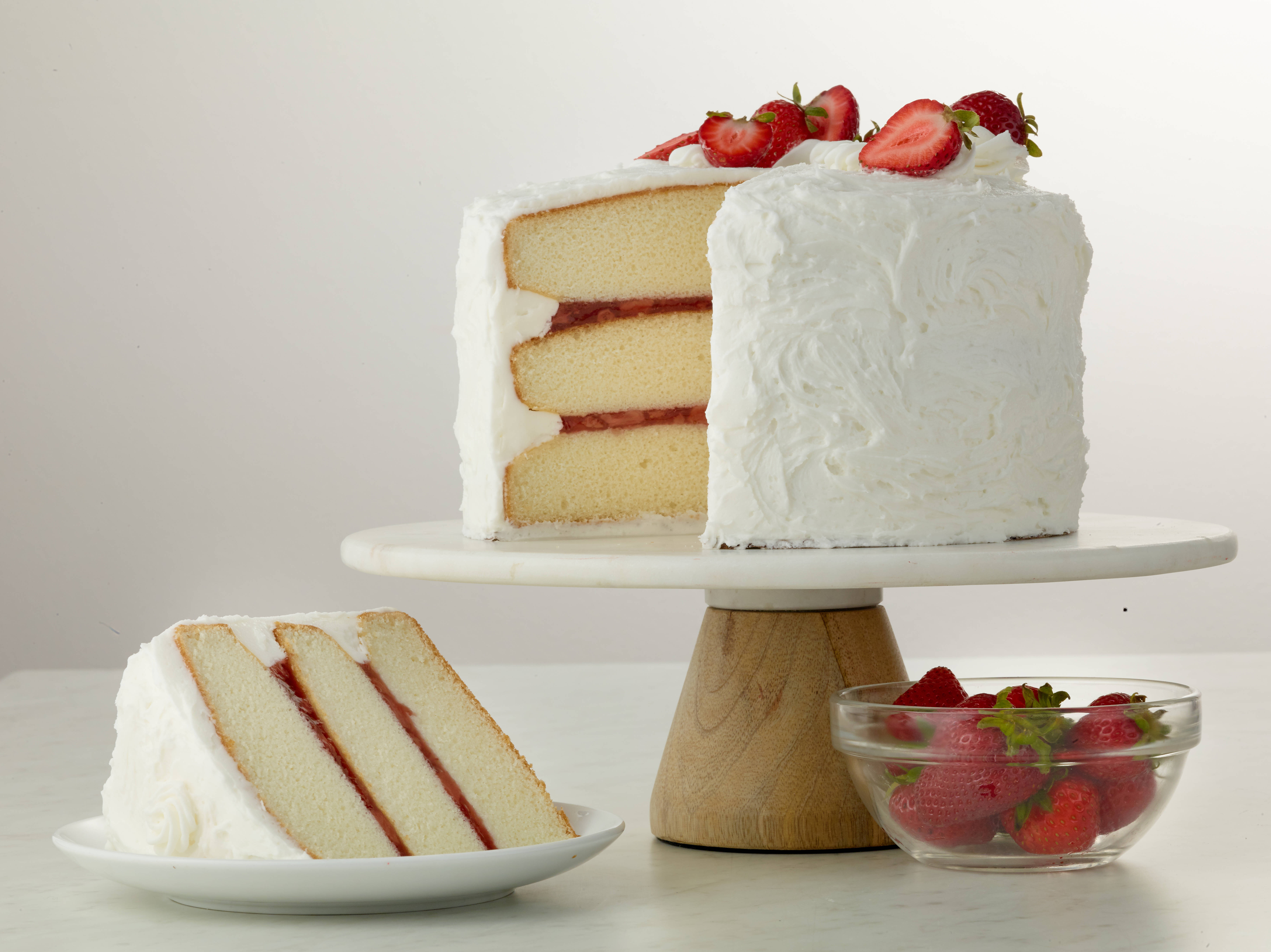 Strawberry Filled White Cake