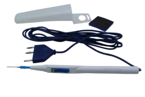 Olsen Electrosurgical Pencil, Disposable, Hand-activated, Rocker Switch, White, with Blade Electrode, Holster & Scratch Pad