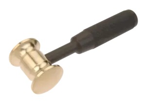 Mallet, Smith-Peterson, 1 1/2 in x 7 in, Solid Brass Head, Small, Weight 15 oz