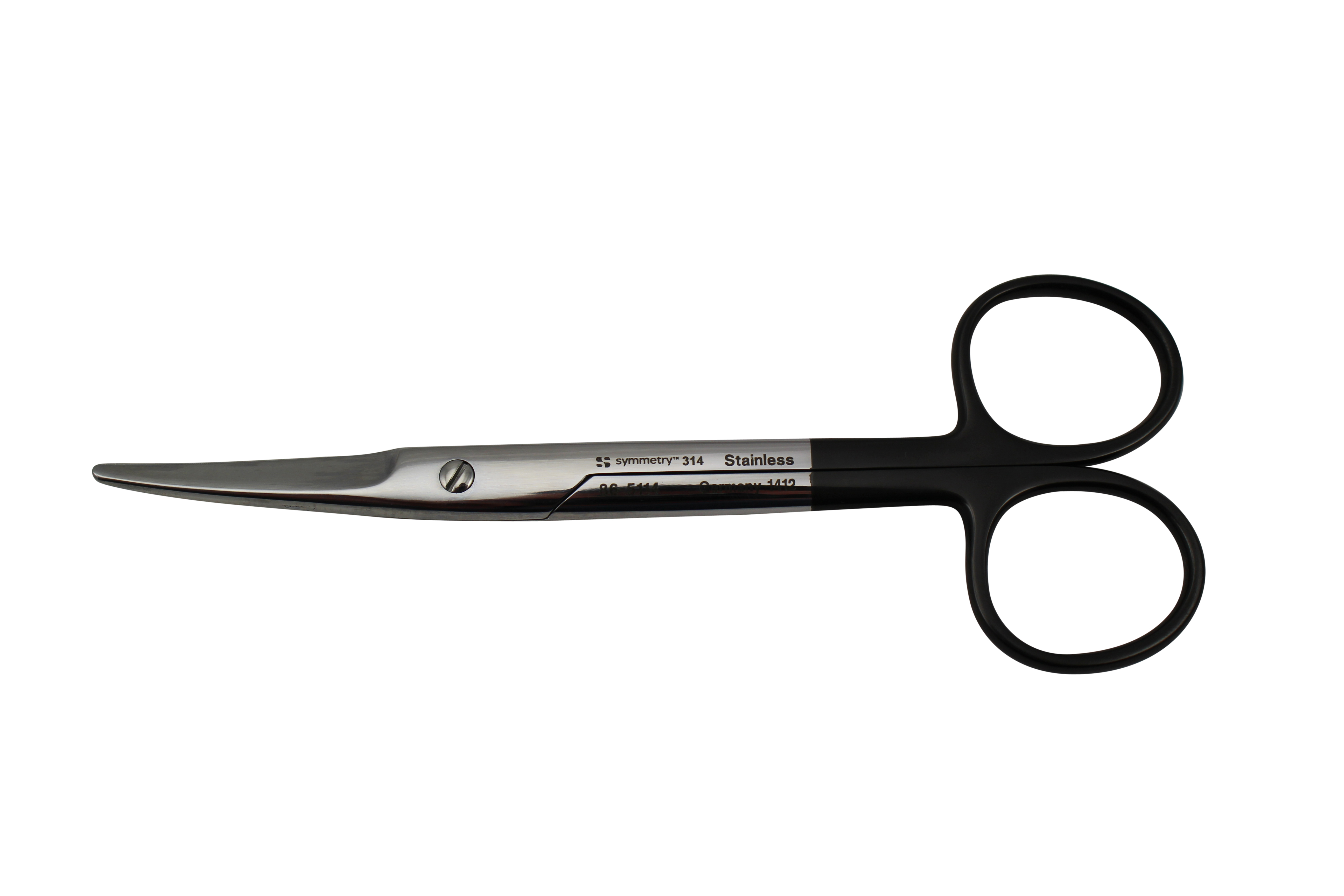 Scissors, Mayo, Curved, Serrated Blades, Black Handle, 5 1/2 in