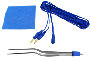 Olsen Bipolar Forceps Kit; Bayonet; Olsen Standard Twin Pin Cord & Surgiwipe; Smooth; Straight; 1.5 mm Tips; 7 1/8 in; Bulk Non-Sterile; (20/bx)