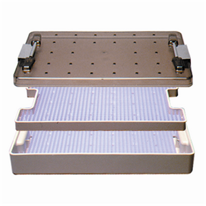 Riley Container; Base; Lid & Mat; w/Two Mats; 7x11 in Double Level Base; 10.5 x 6.25 x 1.36