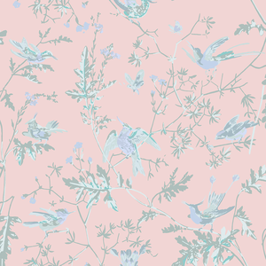 Hummingbirds Silk - Blush