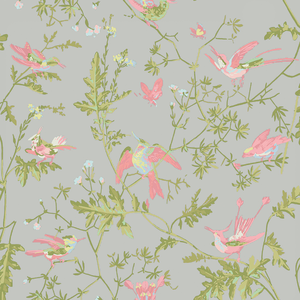 Hummingbirds - Grey/Pink
