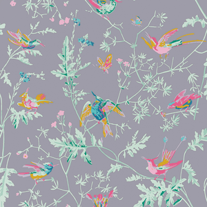 Hummingbirds Silk - Purple