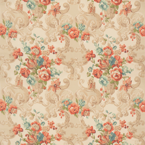 Floral Rococo - Red/Green