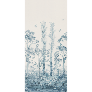 Tall Trees Printed Panel - Delft Blue