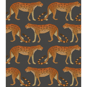 Leopard Walk - Charcoal & Orange