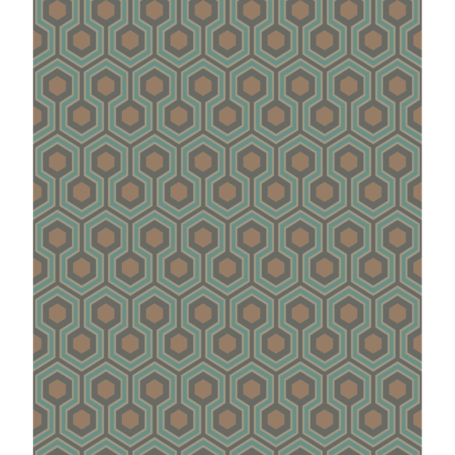 Hicks Hexagon - Teal/Gold | Kravet