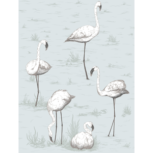 Flamingos - Charcoal/Aqua