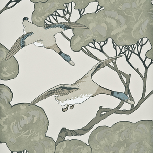Flying Ducks - Silver/Taupe