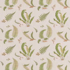 Ferns Embroidery - Green/Natural