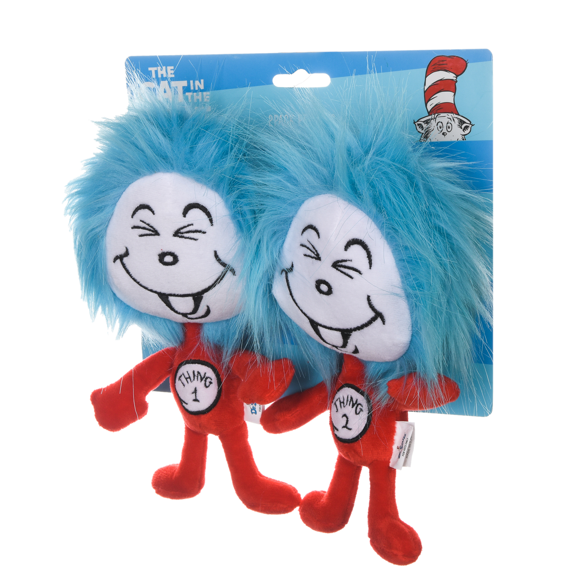 Dr Seuss The Cat in The Hat 3 Piece Cat Toys with Catnip Inside| Cat Feather Toys from Dr Seuss Collection Feather Cat Toys with Characters from Cat in The Hat Including The Cat and Thing 1, 