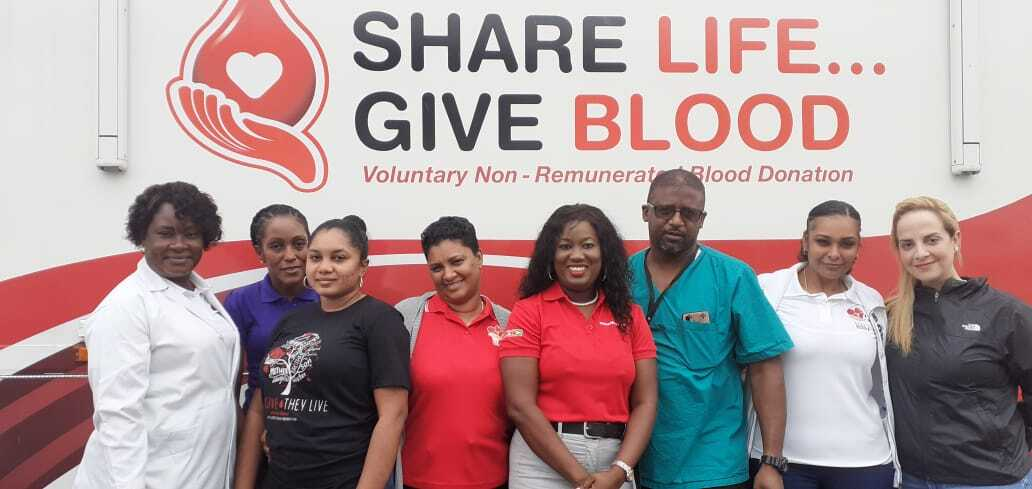 Employees prepare for blood drive