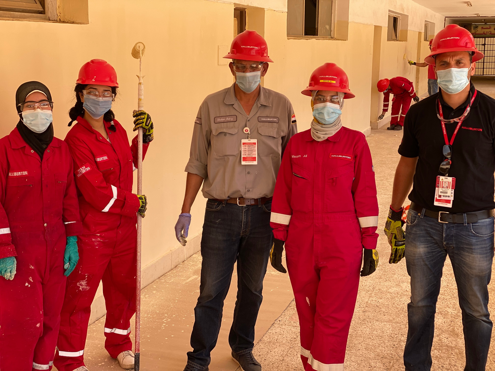 Halliburton employees paint school in Cairo, Egypt