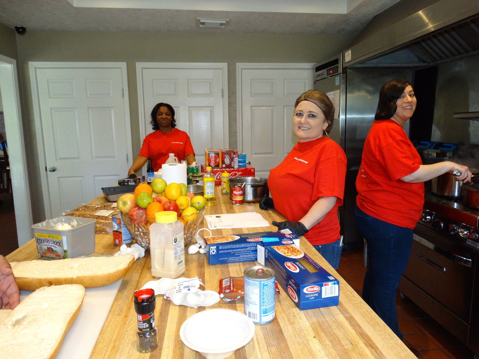 Halliburton Employees Preparing Meals