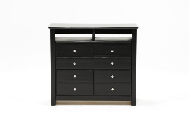 Summit Black Media Chest Living Spaces