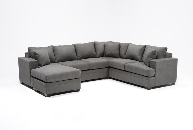 Kerri Charcoal 2 Piece 126" Sectional With Left Arm Facing Chaise - 360