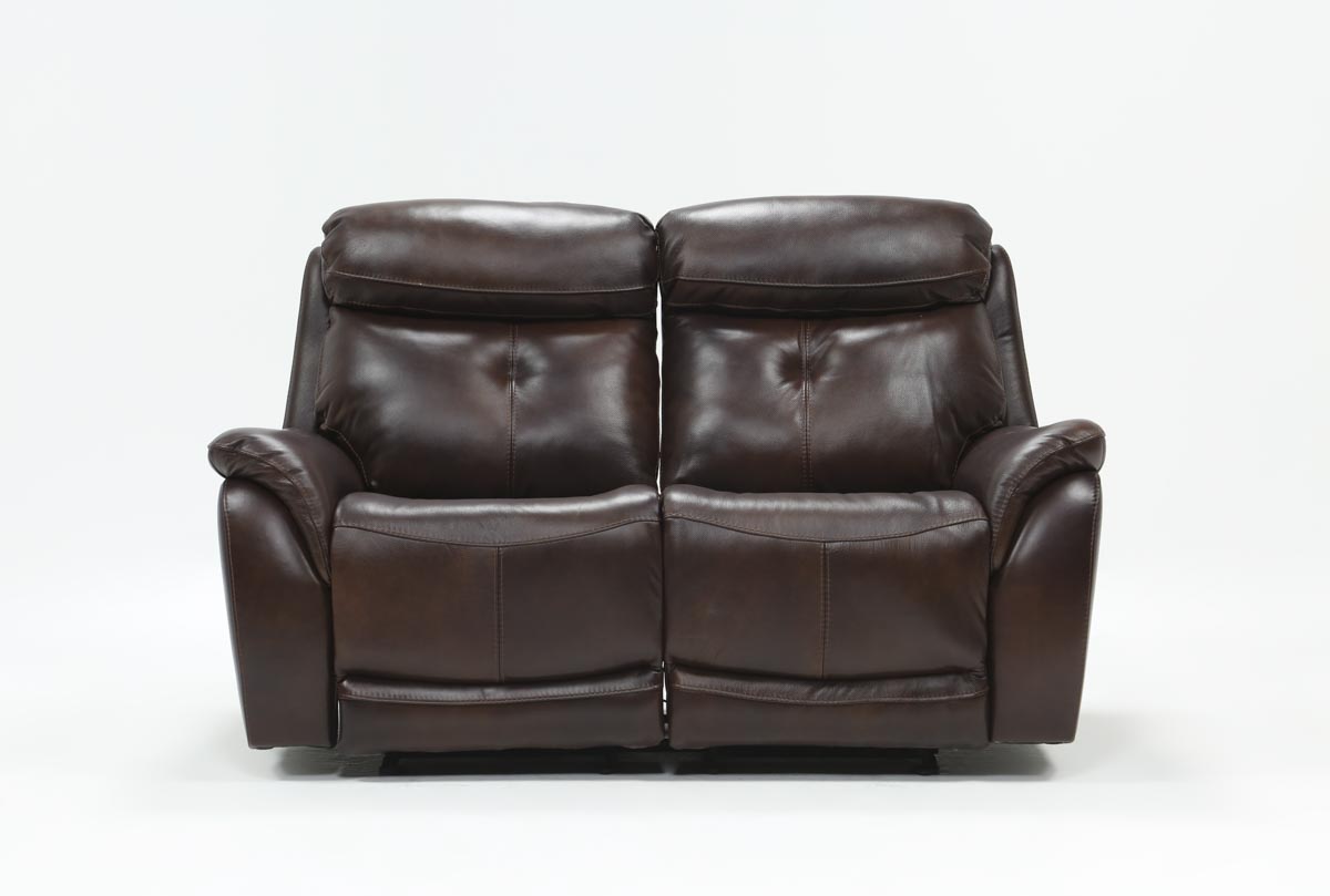 Shane Leather Power Reclining Glider 68" Loveseat With