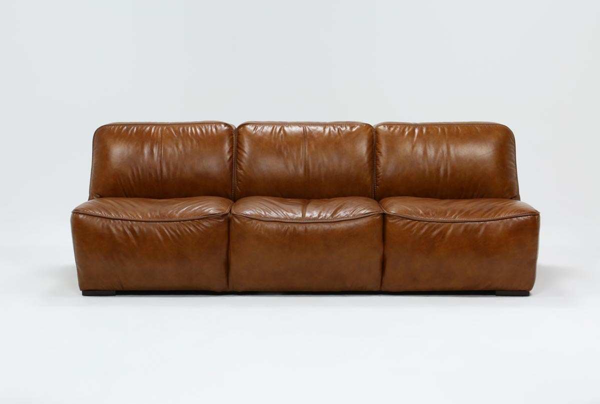 burton leather armless sofa