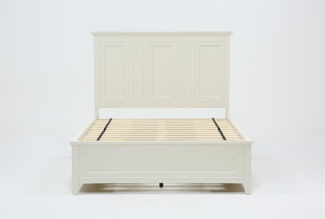 Presby White Queen Panel Bed With Storage Living Spaces 