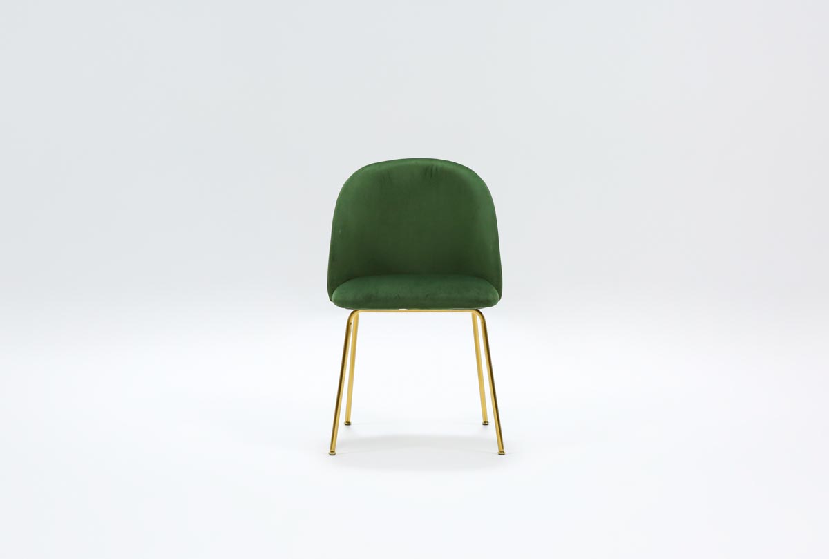 Ava Emerald Green Velvet Dining Side Chair | Living Spaces