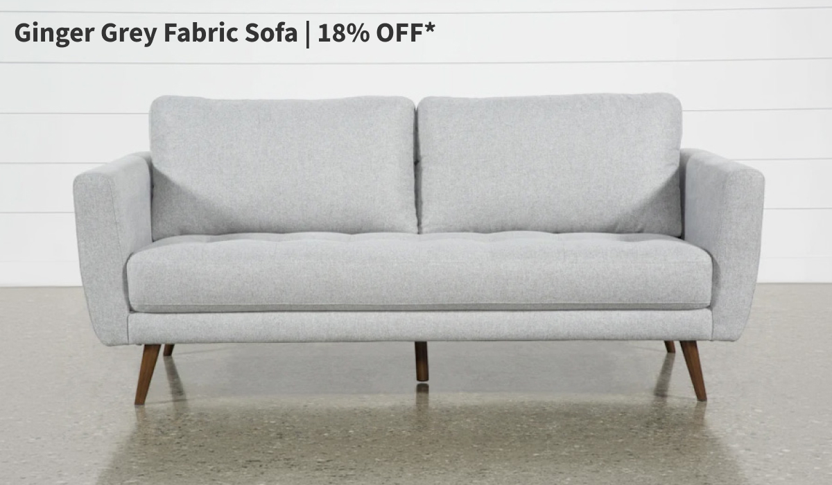 Ginger Grey Fabric Sofa | 18% OFF*