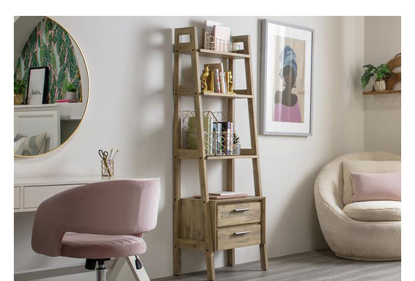 Allen 71'' Bookcase Pier With 2 Drawers