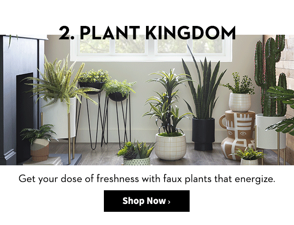 2. PLANT KINGDOM | Get your dose of freshness with faux plants that energize.