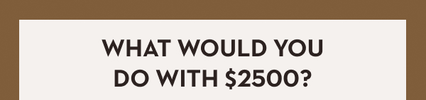 What would you do with $2500?