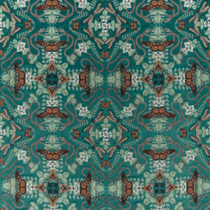 Emerald Forest - Teal Jacquard