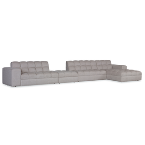 Broad Left Arm Loveseat/Square Bumper Ottoman/Armless Loveseat/Right Arm Chaise