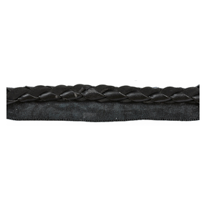 Braided Leather Cord Wlip - Ebony