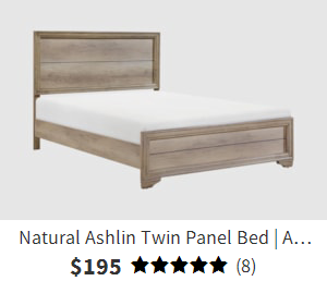 Natural Ashlin Twin Panel Bed | Adjustable Base Compatible