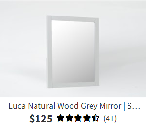 Luca Natural Wood Grey Mirror | Square