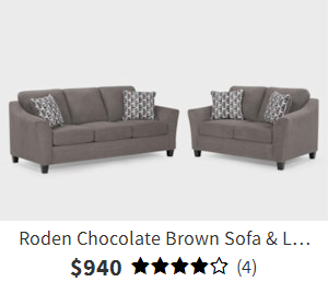 Roden Chocolate Brown Sofa & Loveseat Set