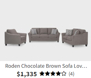 Roden Chocolate Brown Sofa Loveseat Chair Set