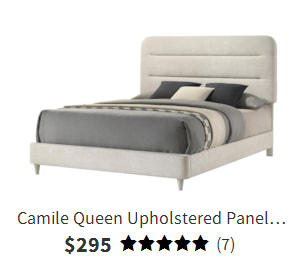 Camile Queen Upholstered Panel Bed