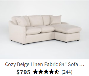 Cozy Beige Linen Fabric 84