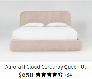 Aurora II Cloud Corduroy Queen Upholstered Panel Bed